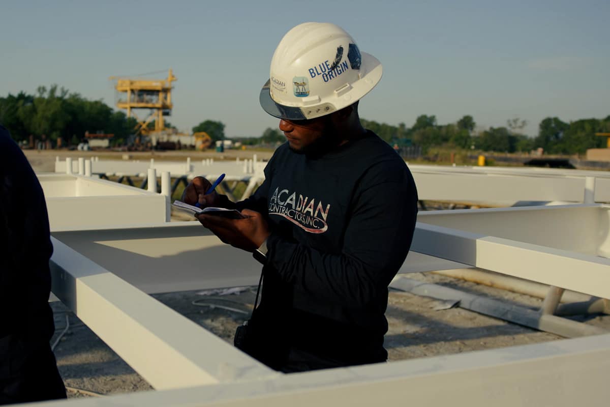 Acadian employee at project site